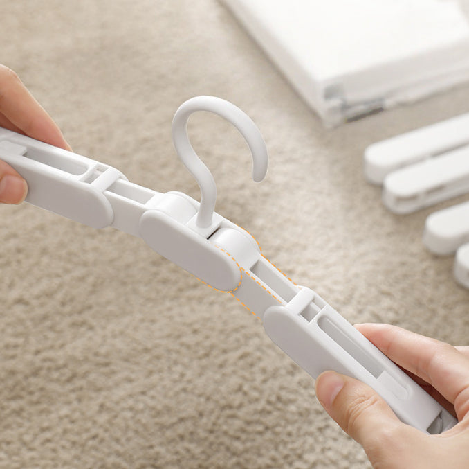 Foldable Telescopic ABS Material Travel Hangers Non-slip Thickened Seamless Clothes Hanger Clips Multifunctional