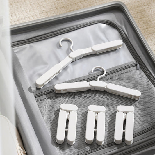 Foldable Telescopic ABS Material Travel Hangers Non-slip Thickened Seamless Clothes Hanger Clips Multifunctional